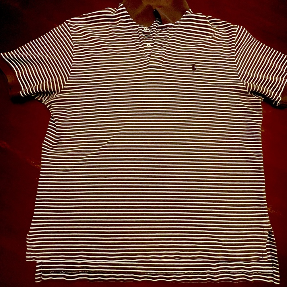 Ralph Lauren Brown and White Polo Shirt